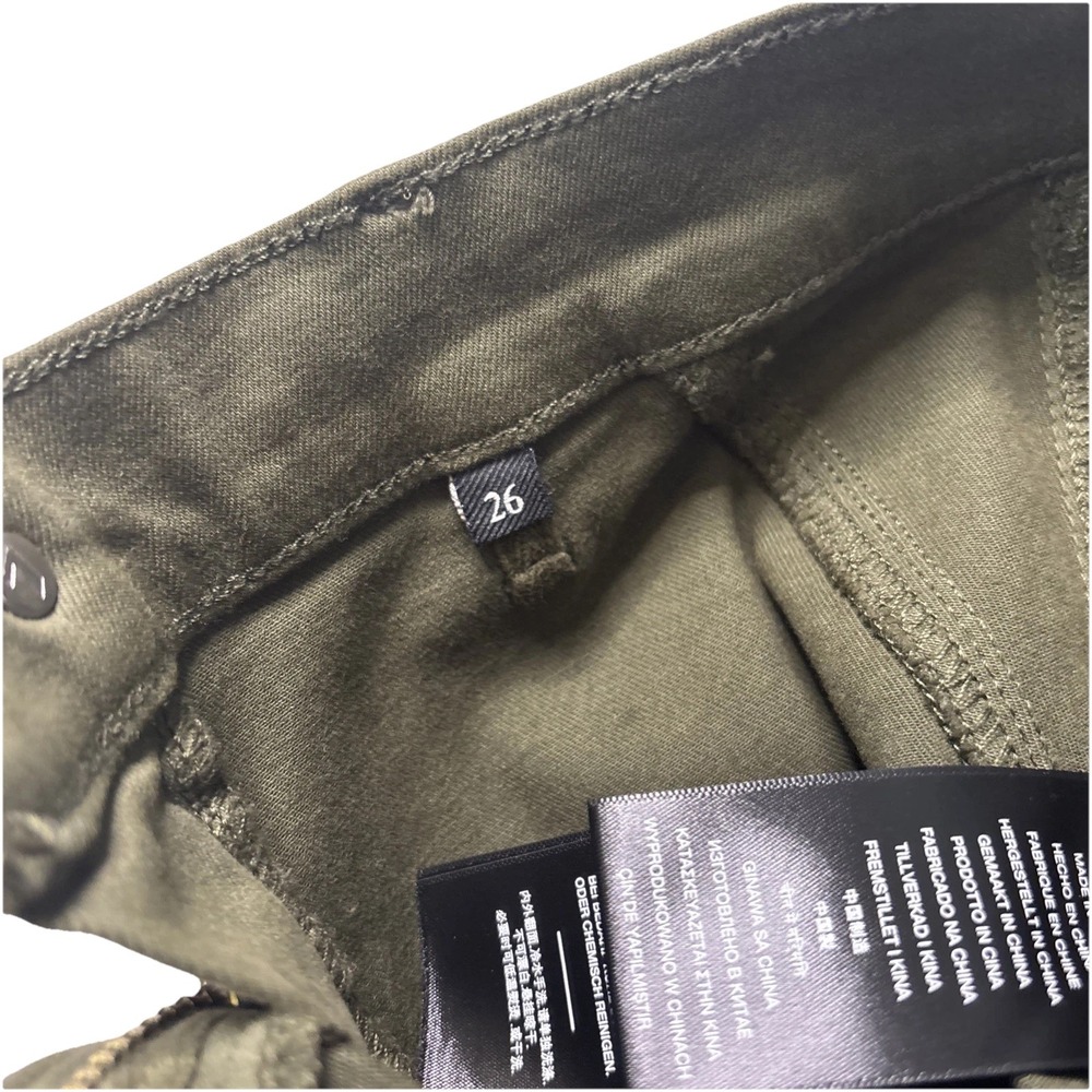 7 For All Mankind Cargo Pants 28x26 GREEN Zipper Ankle STRETCH EUC Fast Shipping - Picture 3 of 7